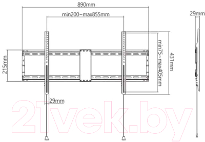 Кронштейн для телевизора Gembird WM-90F-01