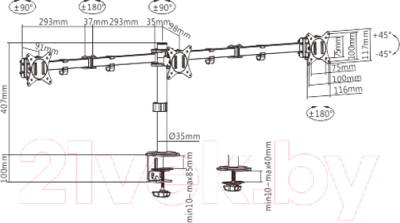 Кронштейн для телевизора Gembird MA-D3-01