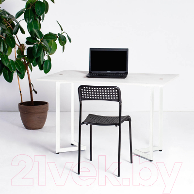 Обеденный стол Millwood Арлен 3 38-76x110x76 (белый/металл белый)