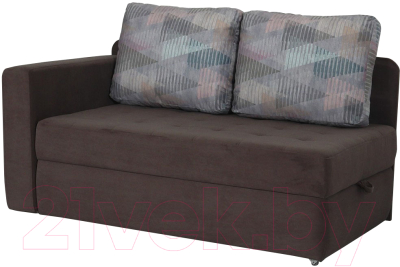 Тахта DiArt Студент левая (велюр Inside Grey/Ultra Stone) - фото