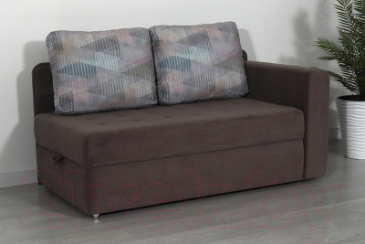 Тахта DiArt Студент правая (велюр Inside Grey/Ultra Stone)