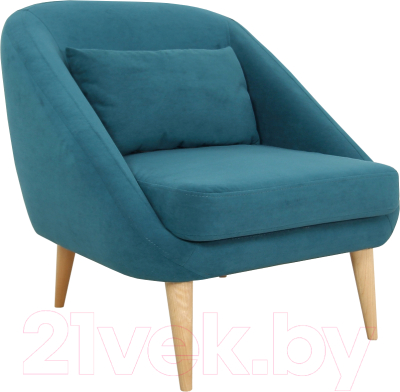 Кресло мягкое DiArt Каприз 1П (велюр Ultra Atlantic/ножки светлые) - фото