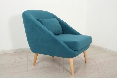 Кресло мягкое DiArt Каприз 1П (велюр Ultra Atlantic/ножки светлые)