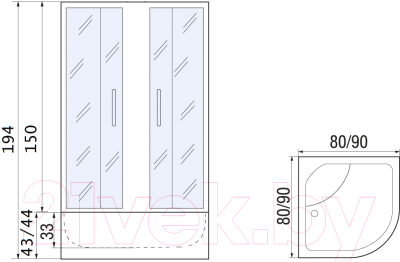 Душевой уголок RIVER Don 90/44 MT