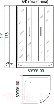 Душевой уголок RIVER Don Light 80/15 MT