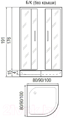 Душевой уголок RIVER Don Light 90/15 MT