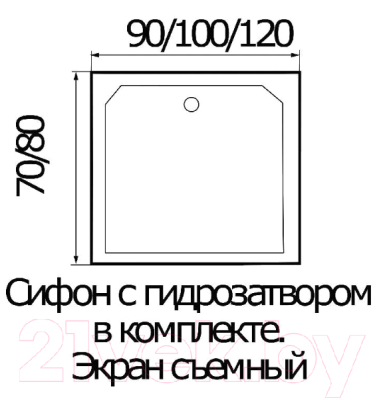 Душевой уголок RIVER Morava XL 100/80/24 MT