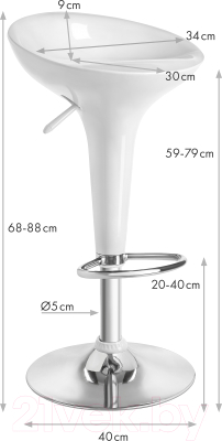 Стул барный Mio Tesoro Лия BS-101 (белый/хром)