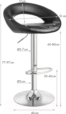 Стул барный Mio Tesoro Феликс BS-023 (черный/хром)