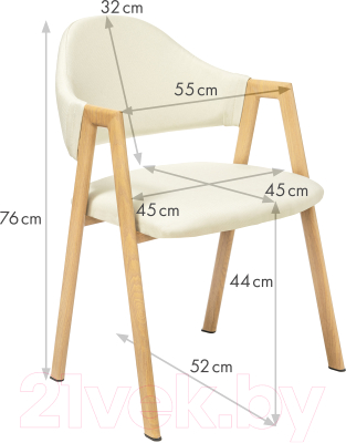 Стул Mio Tesoro Луна DC-048A (белый/дерево)