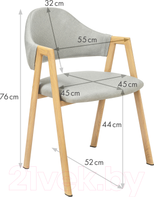 Стул Mio Tesoro Луна DC-048A (серый/дерево)