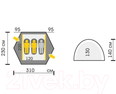 Палатка Talberg Marel 2 Pro 2 (зеленый)