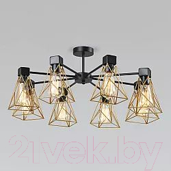 Люстра Евросвет 70107/8 (черный/латунь) - фото