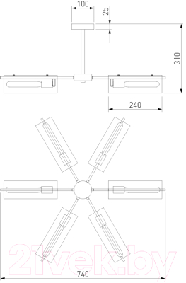 Потолочный светильник Евросвет 70144/6 (латунь)