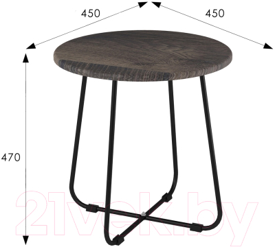 Журнальный столик Мебелик BeautyStyle 14 (дуб марррон/черный)