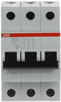 Выключатель автоматический ABB SH203-C20 3P 20А / 2CDS213001R0204