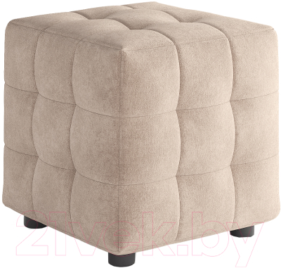 Пуф Сонум 40-40 (микровелюр кремовый) - фото