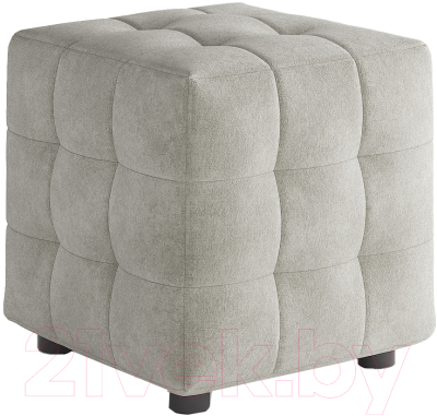 Пуф Сонум 40-40 (микровелюр светло-серый) - фото