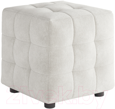 Пуф Сонум 40-40 (микровелюр белый) - фото