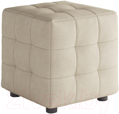 Пуф Сонум 40-40 (замша кремовый) - фото
