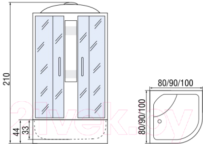 Душевая кабина Мономах 90/44 С МЗ
