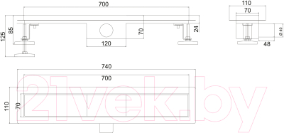 Трап для душа РМС ТЛ01-70x7