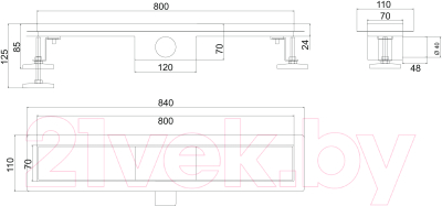Трап для душа РМС ТЛ01-80x7