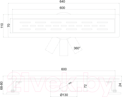 Трап для душа РМС ТЛ02-60x7
