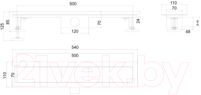Трап для душа РМС ТЛ03-50x7