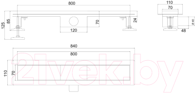 Трап для душа РМС ТЛ03-80x7