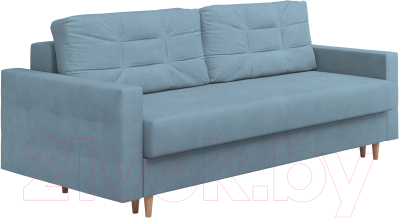 Диван Сонум Sсandy 110x235 (замша голубой/бук) - фото
