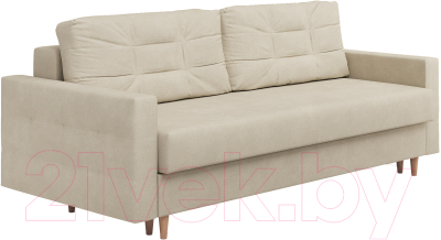 Диван Сонум Sсandy 110x235 (замша кремовый/бук) - фото