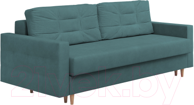 Диван Сонум Sсandy 110x235 (замша изумрудный/бук) - фото