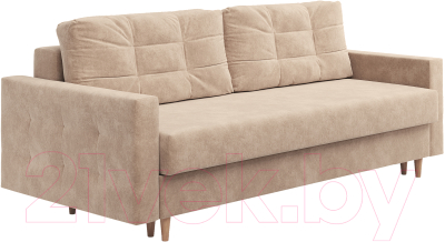 Диван Сонум Sсandy 110x235 (микровелюр бежевый/бук) - фото