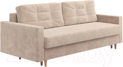 Диван Сонум Sсandy 110x235 (микровелюр кремовый/бук) - фото