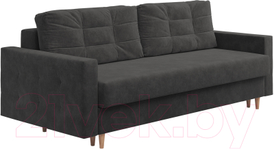 Диван Сонум Sсandy 110x235 (микровелюр серый/бук) - фото