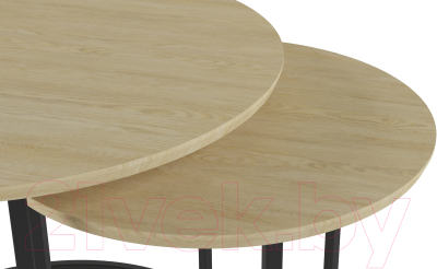 Комплект журнальных столиков Калифорния мебель Лесли (дуб янтарный/черный)