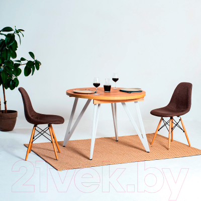 Обеденный стол Millwood Женева 3 D раздвижной D110-150x110x75 (дуб золотой Craft/металл белый)