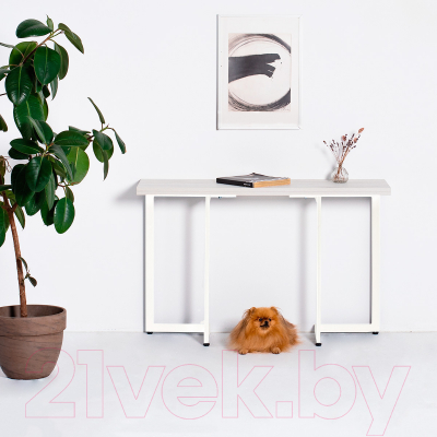 Обеденный стол Millwood Арлен 2 38-76x120x76 (дуб белый Craft/металл белый)