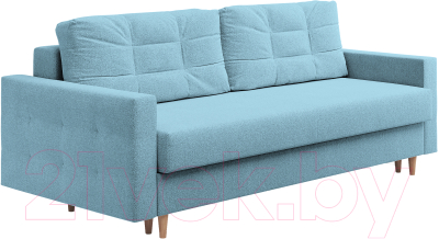 Диван Сонум Sсandy 110x235 (рогожка голубой/бук) - фото