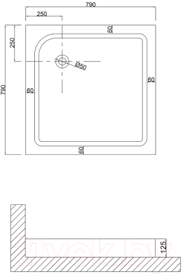 Душевой поддон Niagara NG-80-80Q 80x80