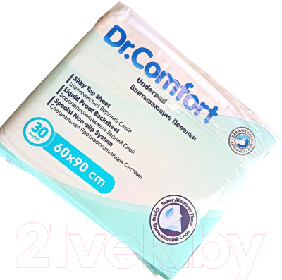 Набор пеленок одноразовых впитывающих Dr. Comfort 60x90