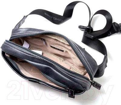 Сумка на пояс David Jones 786601 (черный/серый)