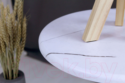 Журнальный столик Sheffilton SHT-CT12-1 (белый муар/белый мрамор)