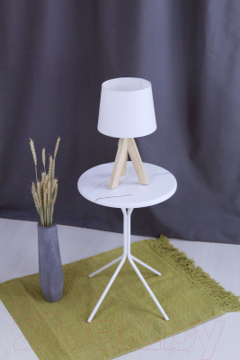 Журнальный столик Sheffilton SHT-CT12-1 (белый муар/белый мрамор)