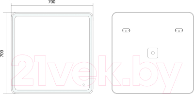 Зеркало Axus Umbrella 70x70 Стандарт