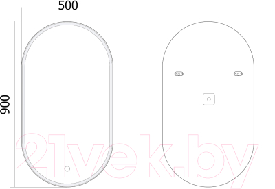 Зеркало Axus Soul 50x90 Стандарт