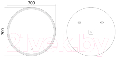 Зеркало Axus Grase 70x70 Стандарт