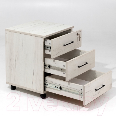 Тумба Millwood TM4 подкатная с замком (дуб белый Craft)