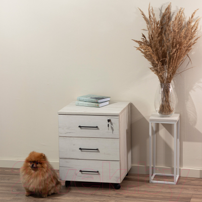 Тумба Millwood TM4 подкатная с замком (дуб белый Craft)